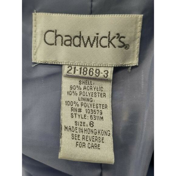 Chadwick’s Tweed Confetti Blazer Coat Purple Size 6 Faux Pockets - Picture 5 of 12